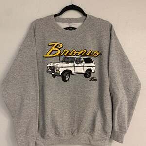 Official Ford Bronco Vintage Style Double Sided Graphic Crewneck Sweatshirt